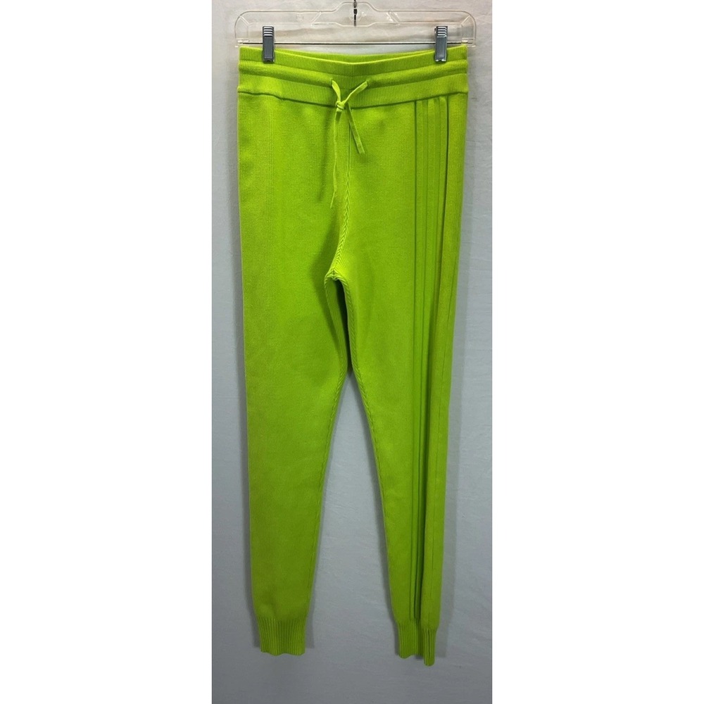 NEW Adidas X Ivy Park Lime Green Heavy Knit Ribbed Jogger Sweatpants - XS